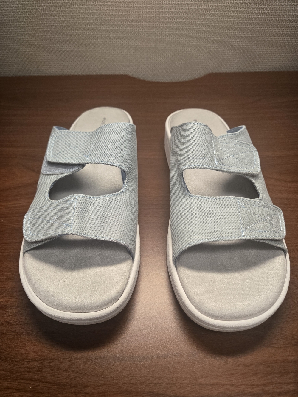 Easy Spirit Light Blue Double-Strap Slide Sandals